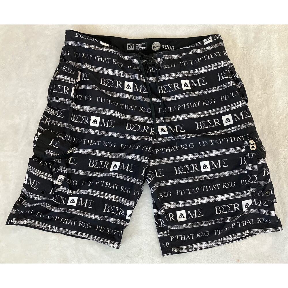 Matix Gusto Men’s Size 42 Fratparty Board Shorts Stash Pouch Dry Bag Swim Trunks